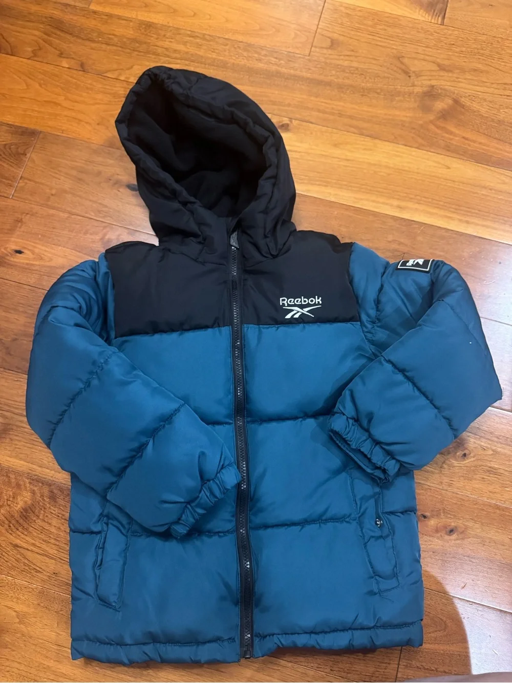 Reebok Teal and Navy Padded Jacket with Hood